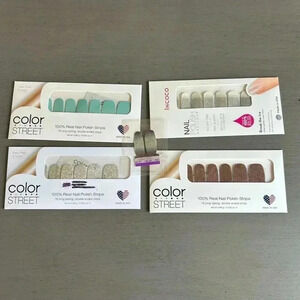 Color Street Nail Strips Incoco Bundle of 4 Glitter Solids NWT Retired Rare